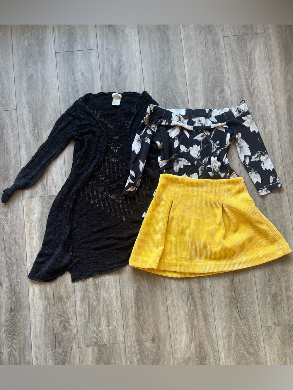 En Saison Yellow Corduroy Skirt - Women's Flared Mini Skirt Bundle